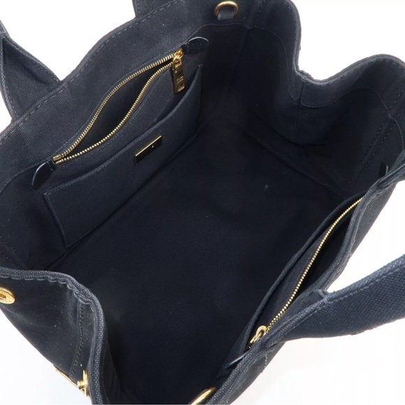 👜 BLACK  PRADA CANAPA TOTE XL WITH STRAP❤️❤️ WITH COA - Picture 10 of 12